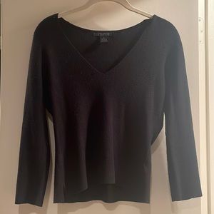 Black v-neck sweater